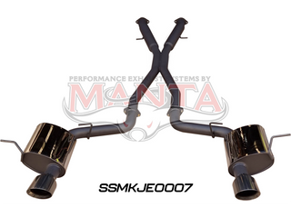 Jeep Grand Cherokee WK2 SRT 6.4L V8 Twin 3in cat back exhaust system, with chrome tips
