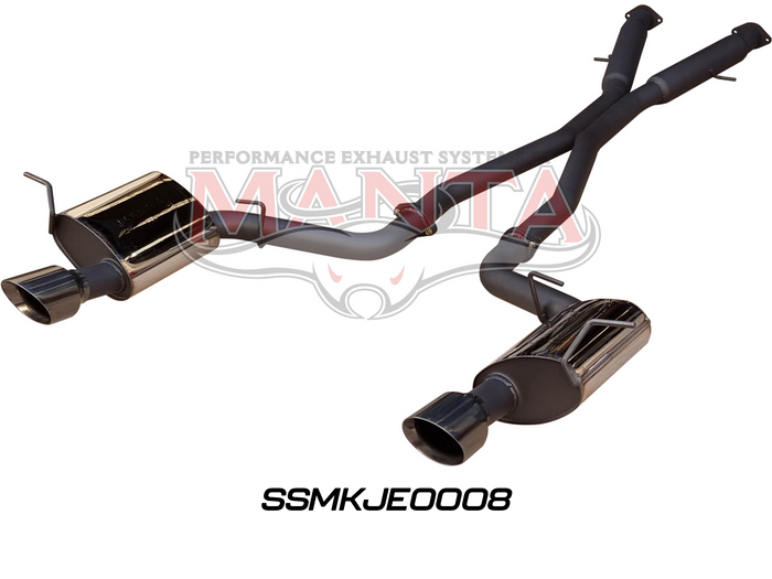 Jeep Grand Cherokee WK2 SRT 6.4L V8 Twin 3in cat back exhaust system, with Black tips