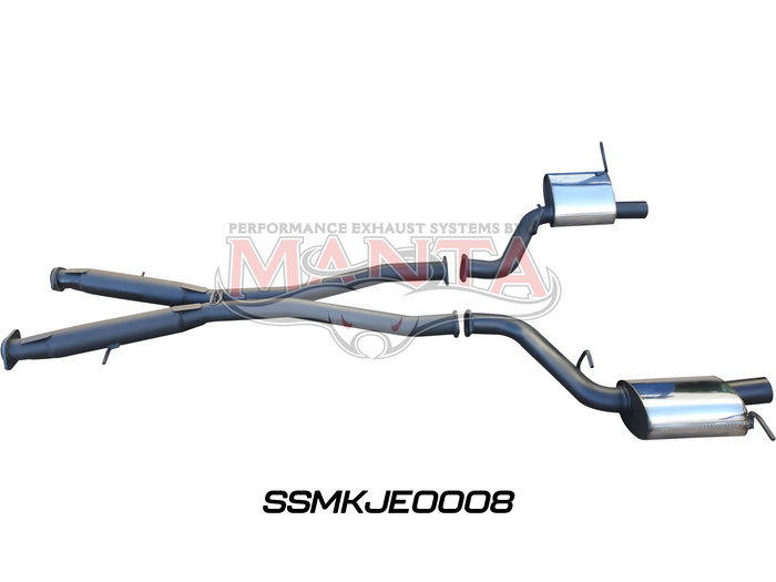 Jeep Grand Cherokee WK2 SRT 6.4L V8 Twin 3in cat back exhaust system, with Black tips