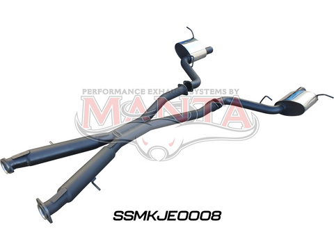 Jeep Grand Cherokee WK2 SRT 6.4L V8 Twin 3in cat back exhaust system, with Black tips