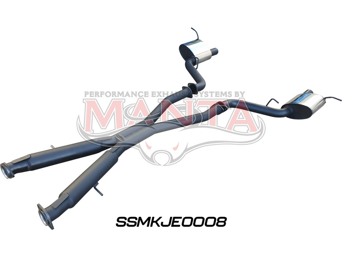 Jeep Grand Cherokee WK2 SRT 6.4L V8 Twin 3in cat back exhaust system, with Black tips