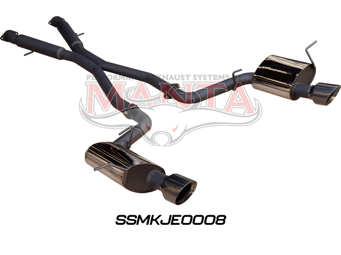 Jeep Grand Cherokee WK2 SRT 6.4L V8 Twin 3in cat back exhaust system, with Black tips