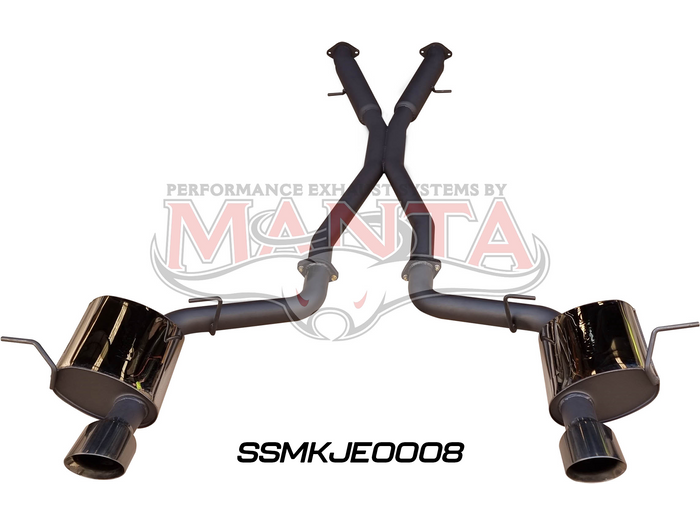 Jeep Grand Cherokee WK2 SRT 6.4L V8 Twin 3in cat back exhaust system, with Black tips