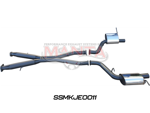 Jeep Grand Cherokee WK2 5.7L V8 Twin 3in cat back exhaust system, with chrome tips
