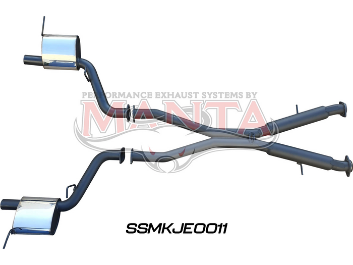 Jeep Grand Cherokee WK2 5.7L V8 Twin 3in cat back exhaust system, with chrome tips