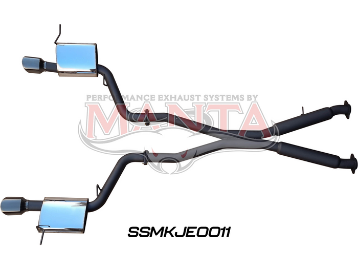 Jeep Grand Cherokee WK2 5.7L V8 Twin 3in cat back exhaust system, with chrome tips