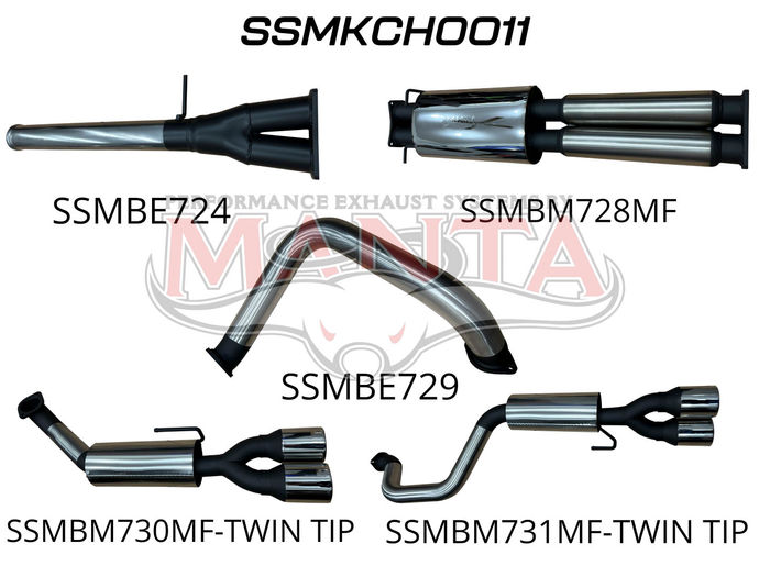 Chevrolet Silverado 1500 6.2L V8 Cat Back Exhaust System, Centre & Rear Mufflers With Quad Tips