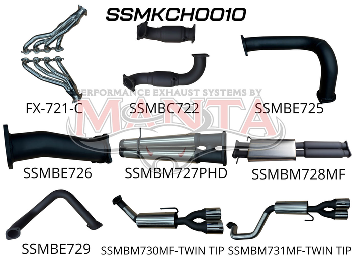 Chevrolet Silverado 1500 6.2L V8 Full Exhaust With HPC Coated Extractors, Cats With Quad Tips