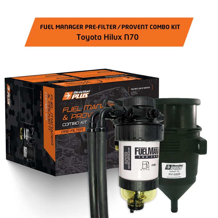 FUEL MANAGER PRE-FILTER + PROVENT COMBO KIT TOYOTA HILUX N70 (Dual Battery)