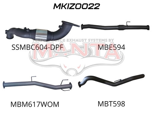 Isuzu D-Max 2020 ON 3.0L TURBO BACK WITH CAT & WITHOUT MUFFLER