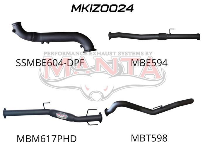 Isuzu D-Max 2020 ON 3.0L TURBO BACK WITHOUT CAT & WITH HOTDOG