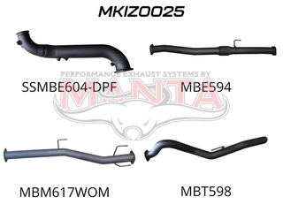 Isuzu D-Max 2020 ON 3.0L TURBO BACK WITHOUT CAT & WITHOUT MUFFLER
