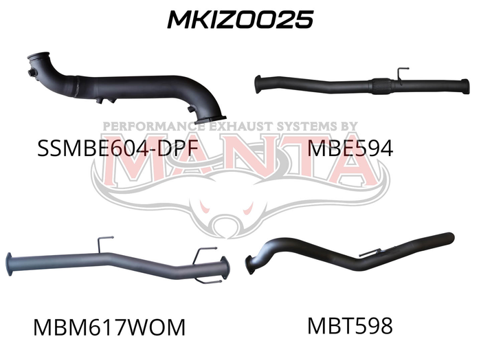 Isuzu D-Max 2020 ON 3.0L TURBO BACK WITHOUT CAT & WITHOUT MUFFLER