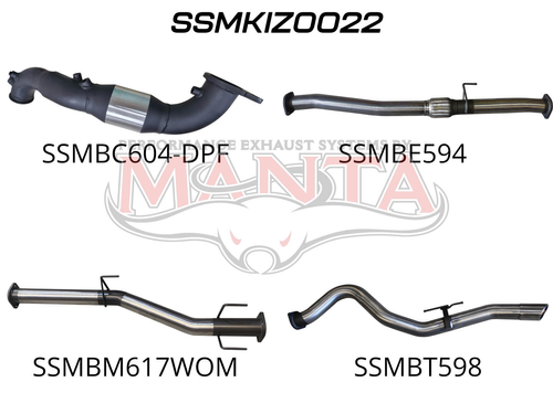 Isuzu D-Max 2020 ON 3.0L TURBO BACK WITH CAT & WITHOUT MUFFLER