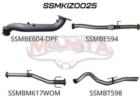 Isuzu D-Max 2020 ON 3.0L TURBO BACK WITHOUT CAT & WITHOUT MUFFLER
