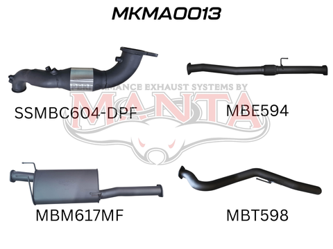 Mazda BT50 2020 ON 3.0L TURBO BACK WITH CAT & MUFFLER