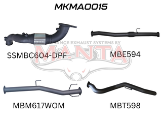 Mazda BT50 2020 ON 3.0L TURBO BACK WITH CAT & WITHOUT MUFFLER