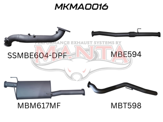 Mazda BT50 2020 ON 3.0L TURBO BACK WITHOUT CAT & WITH MUFFLER