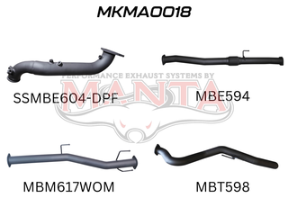 Mazda BT50 2020 ON 3.0L TURBO BACK WITHOUT CAT & WITHOUT MUFFLER