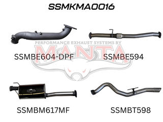 Mazda BT50 2020 ON 3.0L TURBO BACK WITHOUT CAT & WITH MUFFLER