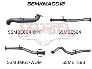 Mazda BT50 2020 ON 3.0L TURBO BACK WITHOUT CAT & WITHOUT MUFFLER