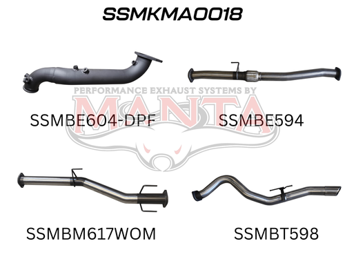 BT50 2020 ON 3.0L TURBO BACK WITHOUT CAT & WITHOUT MUFFLER