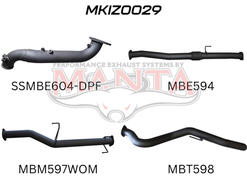 Isuzu D-Max Jan 2017 - 2020 3.0L TURBO BACK WITHOUT CAT & WITHOUT MUFFLER