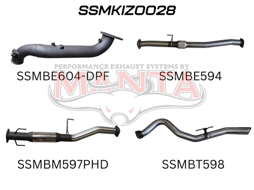 Isuzu D-Max Jan 2017 - 2020 3.0L TURBO BACK WITHOUT CAT & WITH HOTDOG