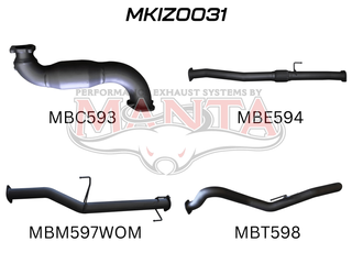 Isuzu D-Max June 2012 - Jan 2017 3.0L With Cat & Without Muffler