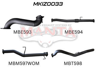 Isuzu D-Max June 2012 - Jan 2017 3.0L Without Cat & Without Muffler
