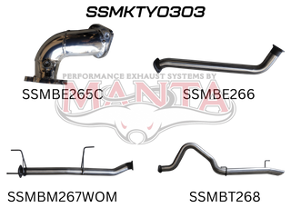 Toyota Landcruiser HDJ100 4.2L TD WAGON 3in WITHOUT CENTRE MUFFLER & WITH REAR TAIL