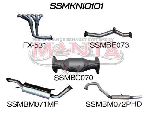 Patrol GU 4.8L 2.5in Full System with Centre Muffler & Rear Hotdog (4x O2 Sensors)