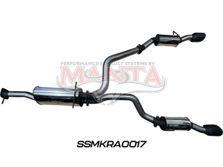 RAM DT 1500 5.7L V8 3in Twin Cat Back Exhaust, Rear Mufflers With 5in Black Tips