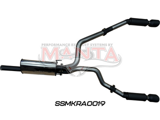 RAM DS 1500 5.7L V8 3in Twin Cat Back Exhaust, Rear Mufflers 5in Black Tips