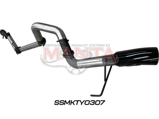 TOYOTA LANDCRUISER 300 SERIES V6 3IN DPF BACK WITHOUT MUFFLERS, BLACK 4IN TIP