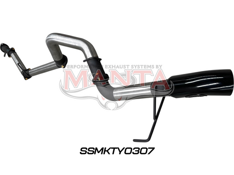 TOYOTA LANDCRUISER 300 SERIES V6 3IN DPF BACK WITHOUT MUFFLERS, BLACK 4IN TIP