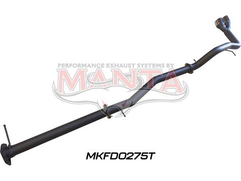Ford Next Gen T6.2 Ranger V6 3in DPF Back Without Mufflers, Twin Tip Side Exit