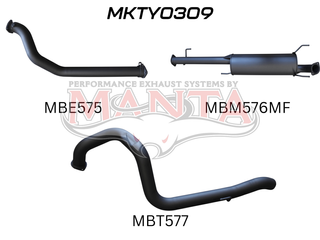 Toyota KDJ120, 150 PRADO 3.0L D4D 3in, NO CAT & NO REAR MUFFLER