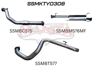 Toyota KDJ120, 150 PRADO 3.0L D4D 3in WITH CAT & WITHOUT REAR MUFFLER