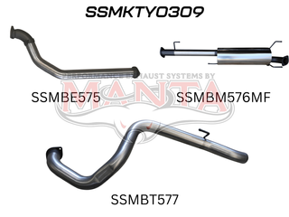 Toyota KDJ120, 150 PRADO 3.0L D4D 3in, NO CAT & NO REAR MUFFLER