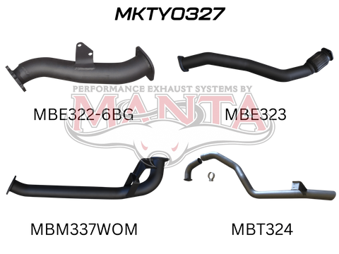 Toyota Landcruiser HZJ105 6 Bolt Garrett 3in Turbo Back without Muffler