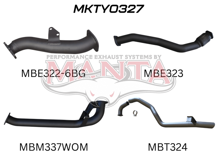 Toyota Landcruiser HZJ105 6 Bolt Garrett 3in Turbo Back without Muffler