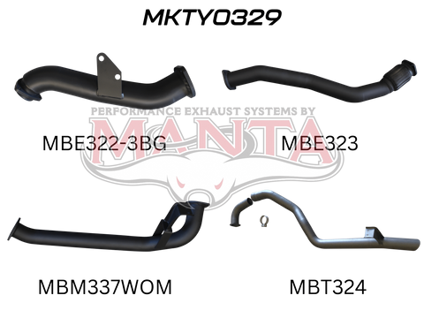 Toyota Landcruiser HZJ105 3 Bolt Garrett 3in Turbo Back without Muffler