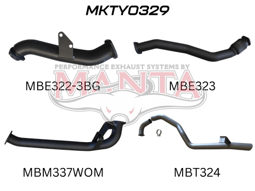 Toyota Landcruiser HZJ105 3 Bolt Garrett 3in Turbo Back without Muffler