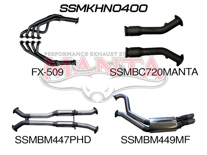 VT - VZ V8 Sedan 3in Dual With 1 3/4 in Extractors Hotdog/Muffler