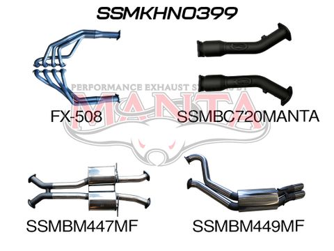 VT - VZ V8 Sedan 3in Dual With 1 3/4 in Extractors Muffler/Muffler