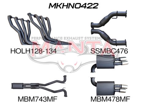 VE V8 Sedan Wagon 3in With 1 3/4 in Extractors Muffler/Muffler