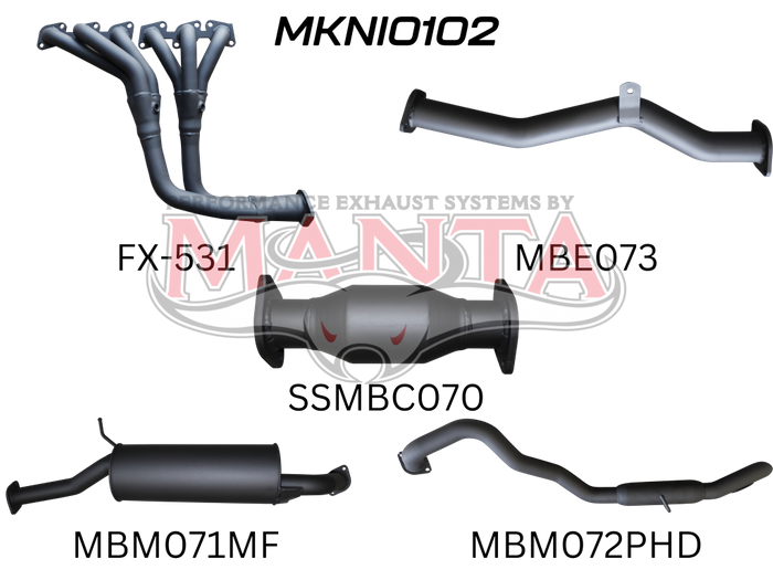 Nissan Patrol GU 4.8L Full System with Centre Muffler & Rear Hotdog