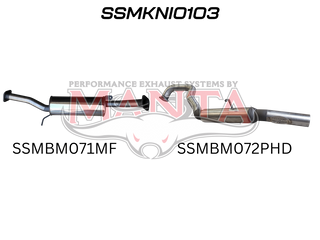 Nissan Patrol GU 4.8L 2.5in Cat Back System Centre Muffler & Rear Hotdog