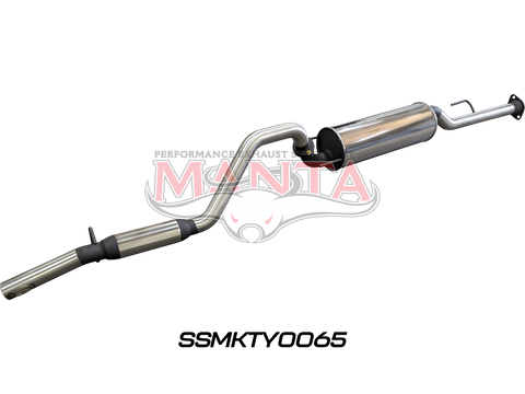 Toyota Hilux 150 4.0L V6 2.5in Cat Back Exhaust System, centre muffler, rear hotdog